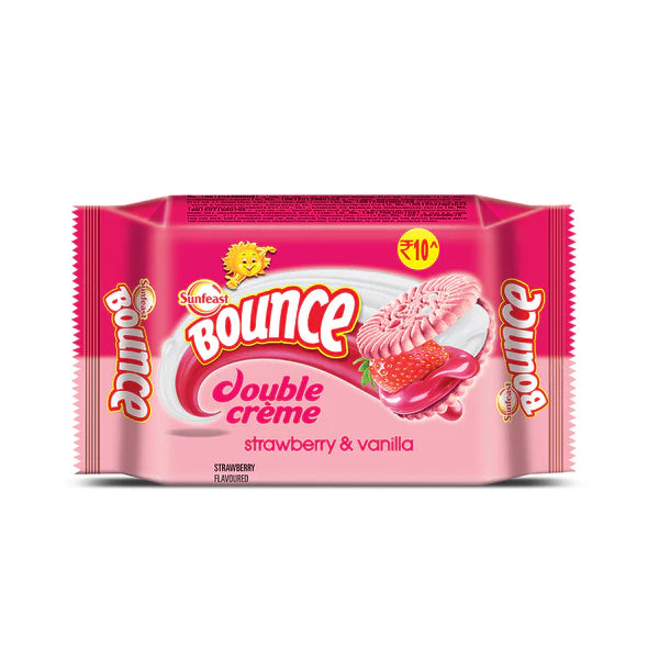 Sunfeast Bounce Dream Strawberry Vanilla Biscuits Cream Sandwich Biscuit
