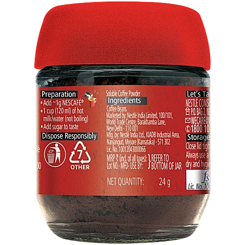 Nescafe Classic Instant Coffee Powder, 24 g Jar