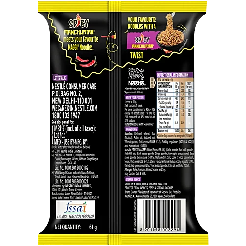 Maggi 2-Minute Spicy Manchurian Noodles, 62 g Pouch