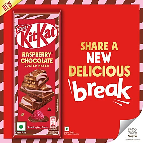 Nestle KitKat Raspberry Chocolate Coated Wafer, 63 g