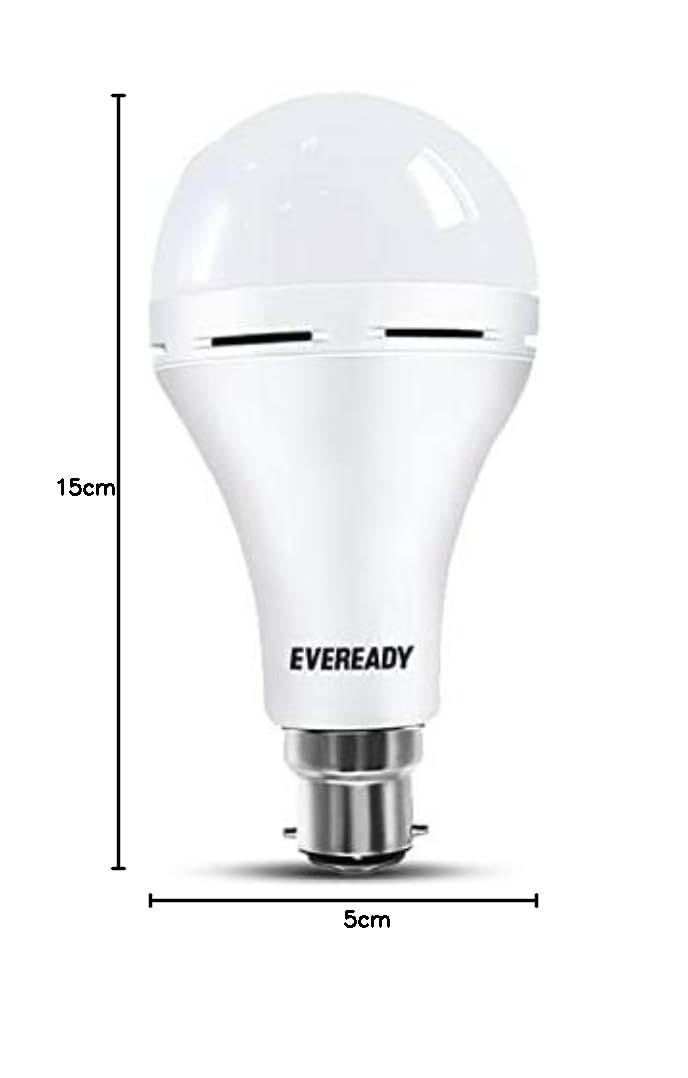 Eveready 9W Emergency Inverter LED Bulb, Cool Day Light (6500K), Rechargeable Bulb with 3 Hours Backup, Ideal for Powercuts, Energy Efficient, B22 Base,