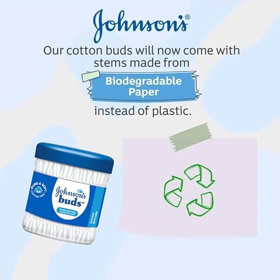 Johnson & Johnson Buds Gentle, 150 Swabs (White, 75 Count)