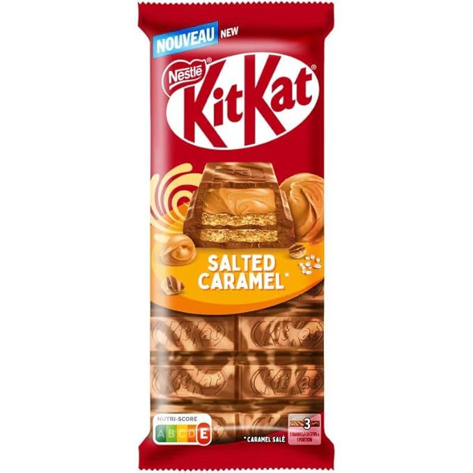 Kit-Kats Salted Caramel Chocolate Bar, Crispy Wafer Fingers, Milk Chocolate, 99g, New