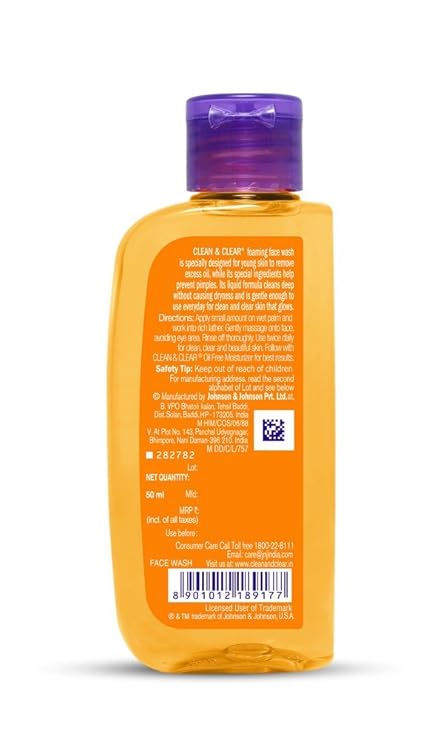 Clean & Clear Foaming Face Wash, 50ml