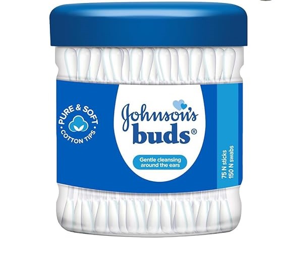 Johnson & Johnson Buds Gentle, 150 Swabs (White, 75 Count)