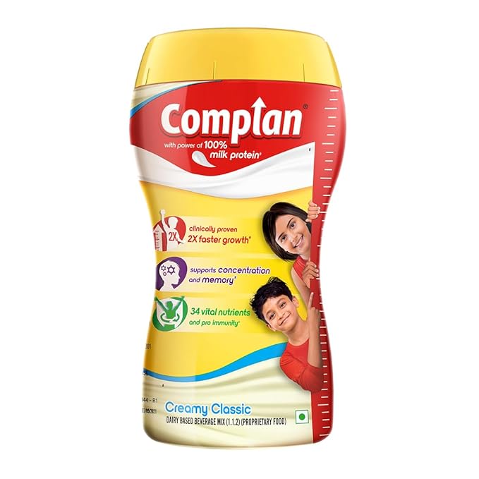 Complan Nutrition Drink Powder for Children, Creamy Classic Flavour, 500 g Jar