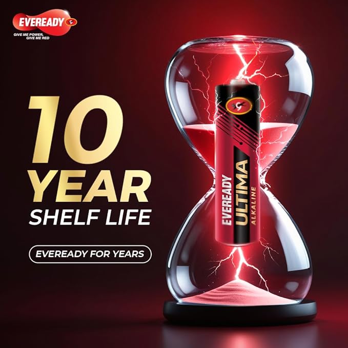 Eveready Ultima Alkaline AA Battery, 400% Longer Lasting, Anti-Leak Turbolock Technology, Eco-Friendly Batteries for High-Drain Devices Household Devices & Toys,