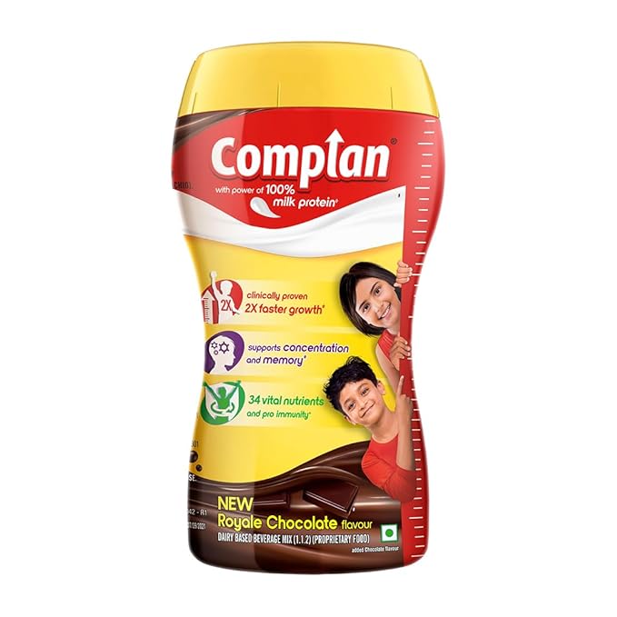 Complan Nutrition Drink Powder for Children, Royale Chocolate Flavour, 500 g Jar