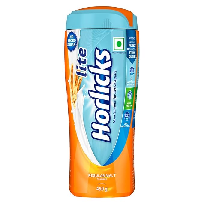 Horlicks Nutrition Drink Refill - Classic Malt and Drink Pouch  - Classic Malt - for Taller, Stronger, Sharper & Lite 450g, Scientifically designed for Adults, Malt Flavor