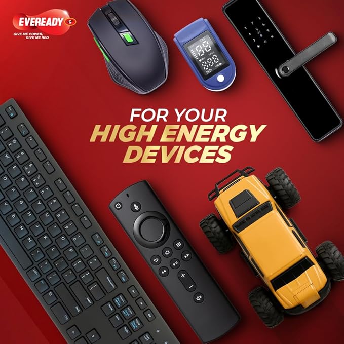 Eveready Ultima Alkaline AA Battery, 400% Longer Lasting, Anti-Leak Turbolock Technology, Eco-Friendly Batteries for High-Drain Devices Household Devices & Toys,