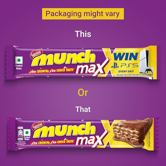 Nestlé Munch Max Choco Coated Crunchy Wafer (24 Units x 38.5g) 924g, Box