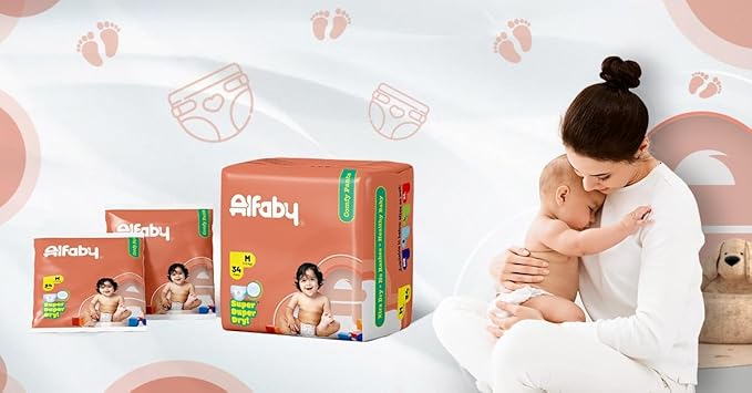 Alfaby Baby Diapers XL sizes | Super Dry Comfy Pants | Long Lasting Dryness | Leak Proof Diapers | Uninterrupted Baby Sleep | Comfortable Fit | 12 hrs protection