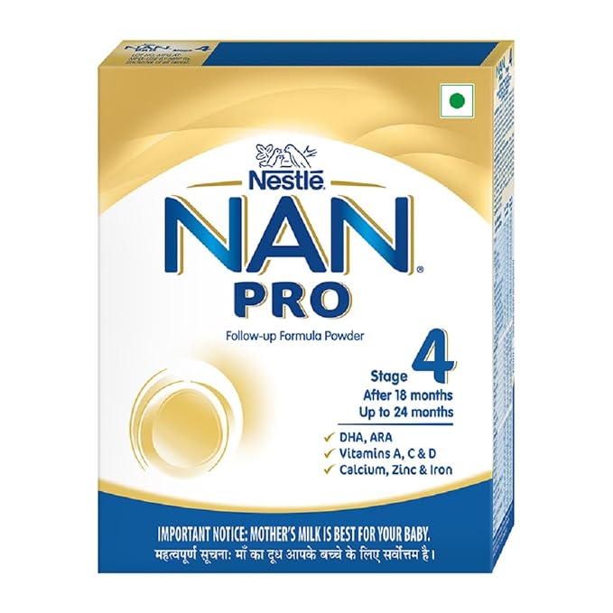 NAN PRO Stage 4 Follow-Up Formula Milk Powder For Babies (After 18 Months Upto 24 Months), With Dha-Ara, 400g Bag-In-Box Pack, Infant