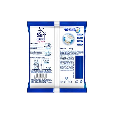 Surf Excel Easy Wash Detergent Powder - 500 g
