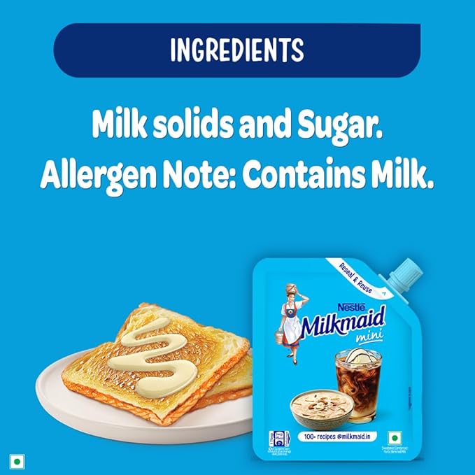 Milkmaid Nestle Mini Sweetened Liquid Condensed Milk, 190 G, Doy Pack