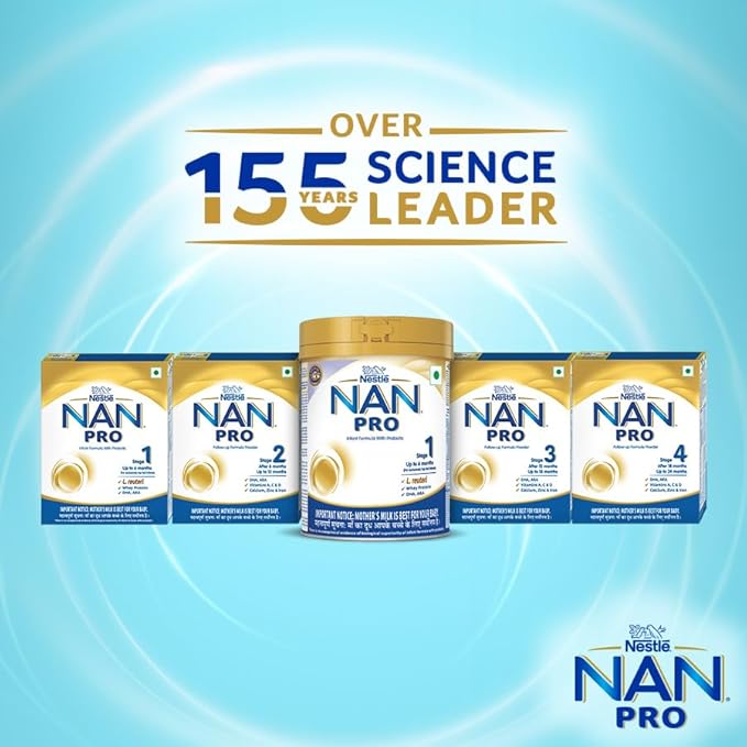 NAN PRO Stage 4 Follow-Up Formula Milk Powder For Babies (After 18 Months Upto 24 Months), With Dha-Ara, 400g Bag-In-Box Pack, Infant