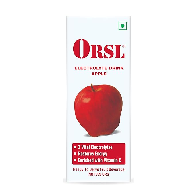 ORSL Electrolyte Drink Apple Flavour - Packet of 200 ml Liquid