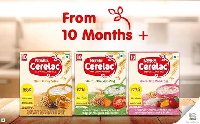 Nestle Cerelac Baby Cereal with Milk Wheat Rice Mixed Veg (From 10 to 12 Months) Powder, 300 g Refill Pack