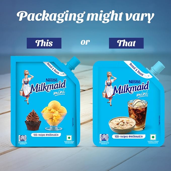 Milkmaid Nestle Mini Sweetened Liquid Condensed Milk, 190 G, Doy Pack