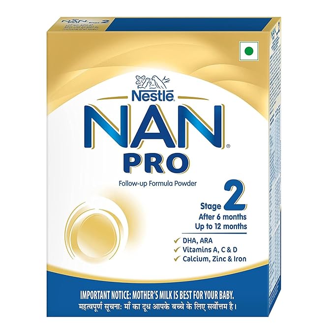 NAN PRO Stage 2 Follow-Up Formula Milk Powder For Babies (After 6 Months Upto 12 Months), With Dha-Ara, 400g Bag-In-Box Pack, Infant