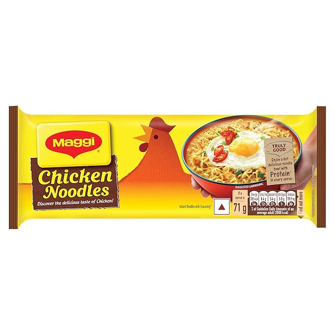 MAGGI 2-Minute Chicken Instant Noodles with Great Taste & Aroma, Protein in Every Serve, Ready to Cook, 284g Packet