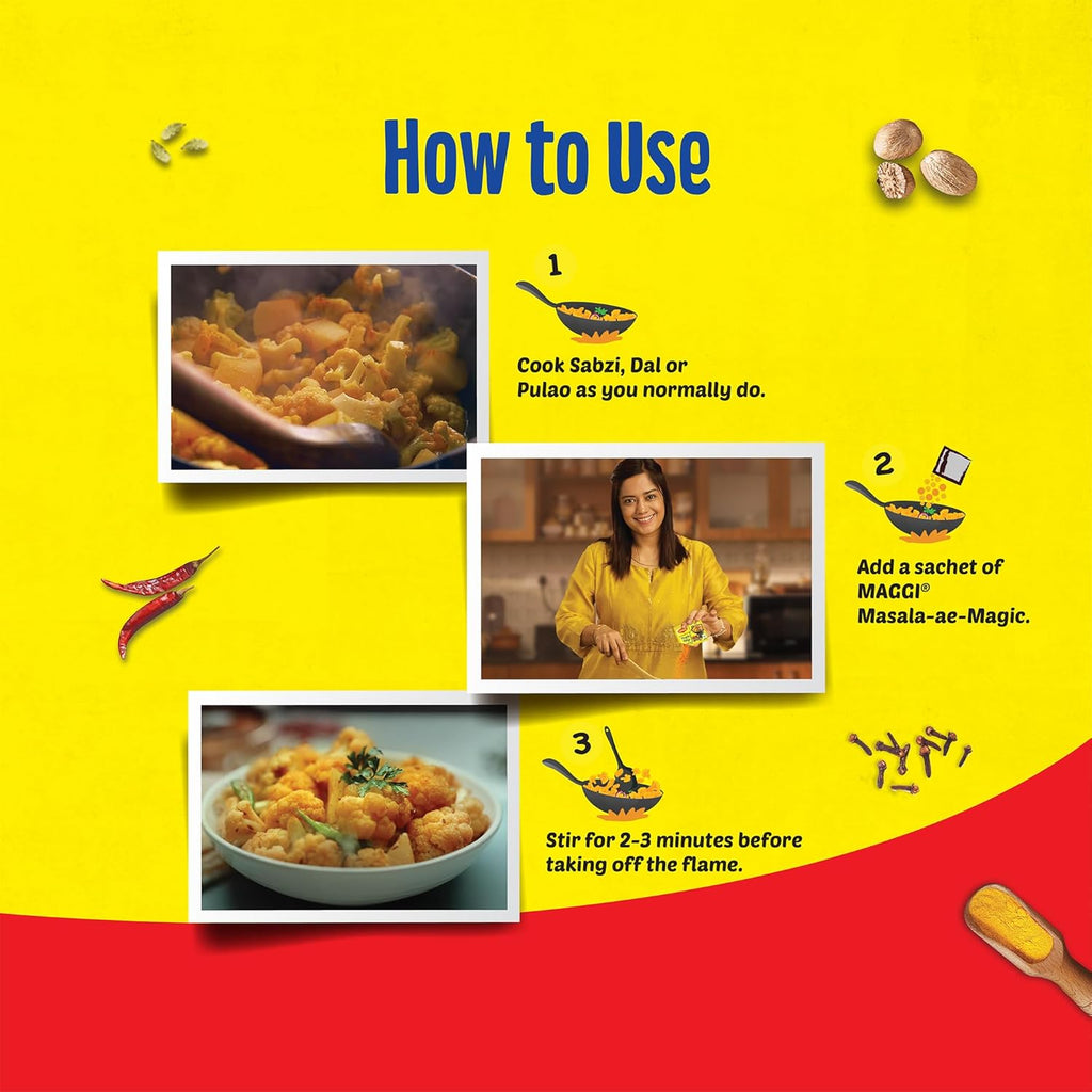 MAGGI Masala-ae-Magic Vegetable Masala, All in One | 120g Pouch (6g x 12 Sachets)