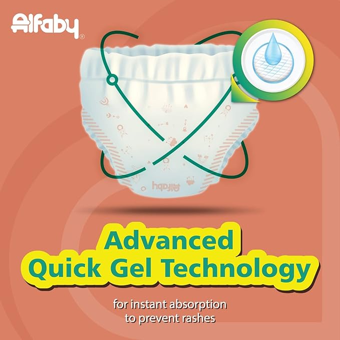 Alfaby Baby Diapers | S size | Super Dry Comfy Pants | Long Lasting Dryness | Leak Proof Diapers | Uninterrupted Baby Sleep | Comfortable Fit | 12 hrs protection (S-78)