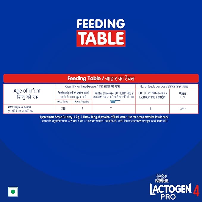 Lactogen Pro 4, Follow-Up Formula With Iron, Whey Protein And Vitamins, After 18 Months Up To 24 Months, Bag-In-Box Pack, 400g