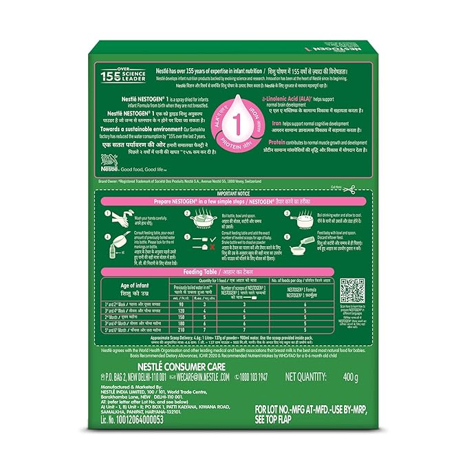 Nestogen 1 Infant Formula Up to 6 Months, Bag-in-Box Pack, 400g