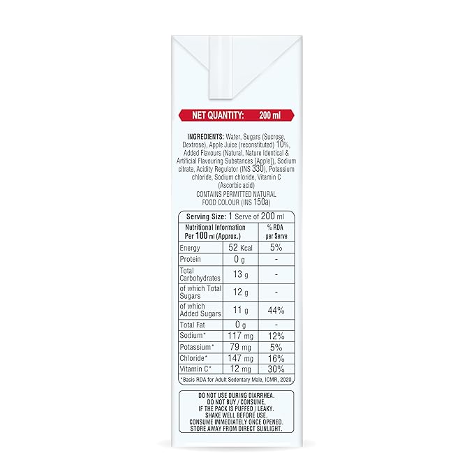 ORSL Electrolyte Drink Apple Flavour - Packet of 160 ml Liquid