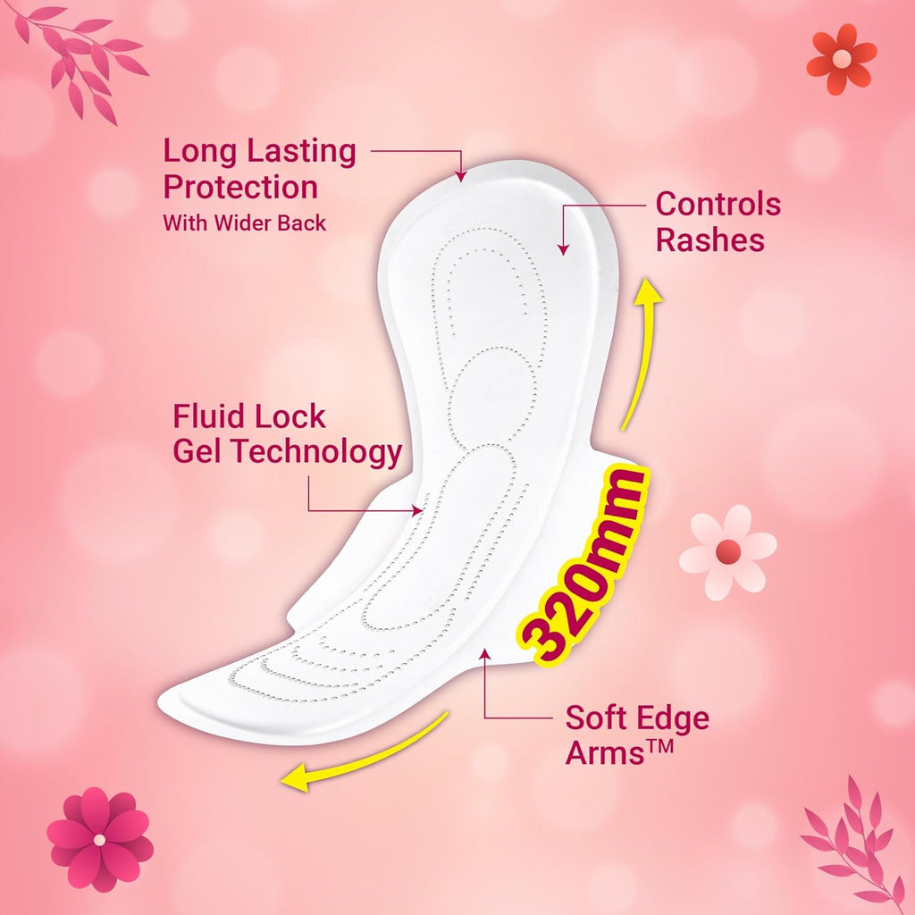 NIINE Naturally Soft Ultra Thin XL+, Sanitary Napkins for HEAVY FLOW with Free Disposal Bags Inside (Pack of 3), (3*6 =18) Pads