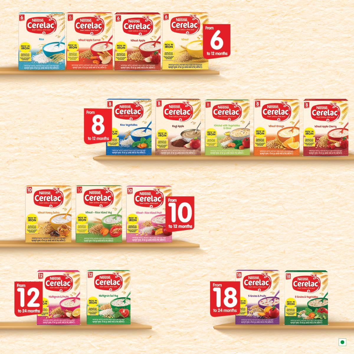 Nestle Cerelac Baby Cereal with Milk Wheat Rice Mixed Veg (From 10 to 12 Months) Powder, 300 g Refill Pack