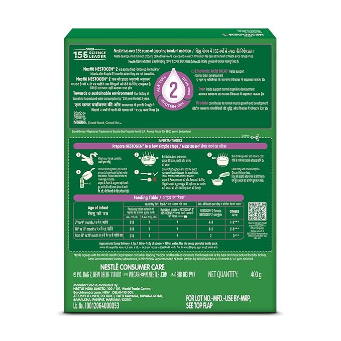 Nestogen 2 Follow-Up Formula for 6+ Months, Calcium & Phosphorus, 400g Box