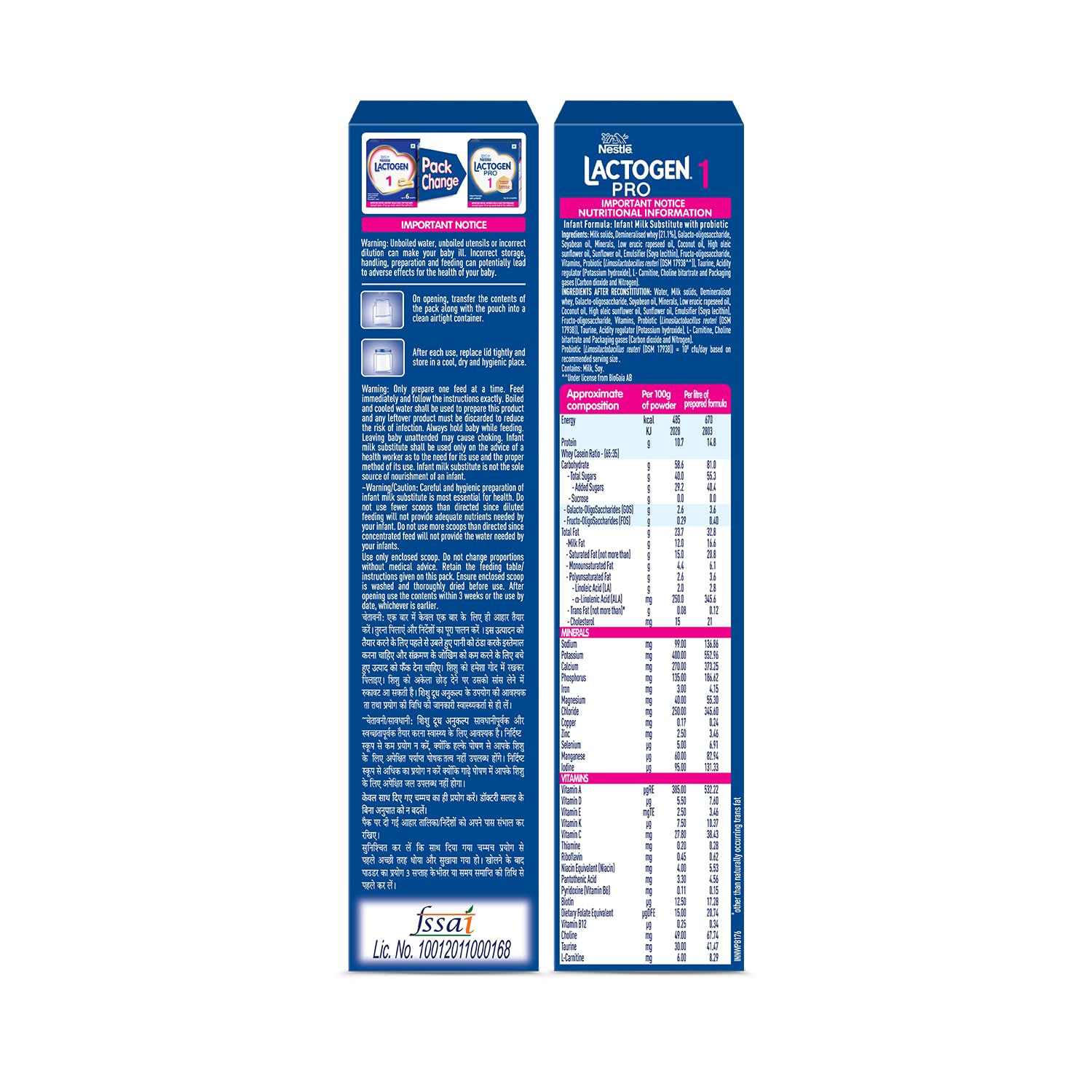 Lactogen Pro 1 Powder, Infant Formula Up To 6 Months With Probiotic And Prebiotics, Bag-In-Box Pack, 400g