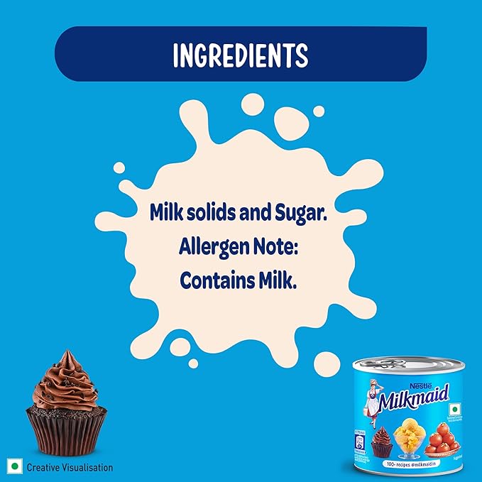 Milkmaid Nestle Partly Skimmed Sweetened Condensed Milk, 380G,Liquid