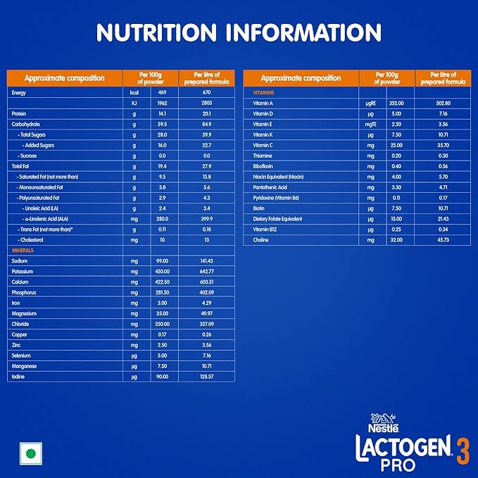 Lactogen Pro 3, Follow-Up Formula With Iron, Whey Protein And Vitamins, After 12 Months Up To 18 Months, Bag-In-Box Pack, 400g