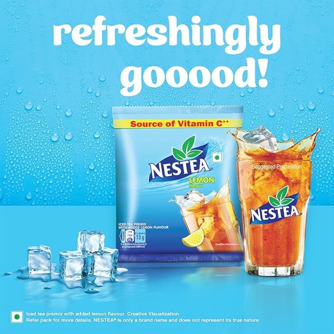 Nestea Powder Instant Iced Tea | Refreshingly Good Taste | Lemon Flavour Made with Nilgiri Tea Leaves | Source of Vitamin C | 400g Pouch