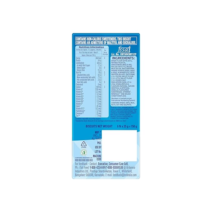 Britannia NutriChoice Oats Cookies (Diabetic Friendly) 150g