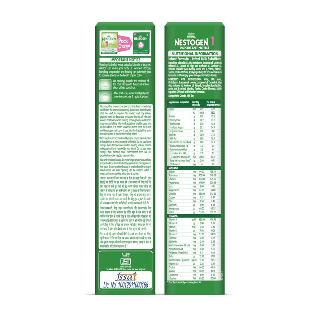 Nestogen 1 Infant Formula Up to 6 Months, Bag-in-Box Pack, 400g