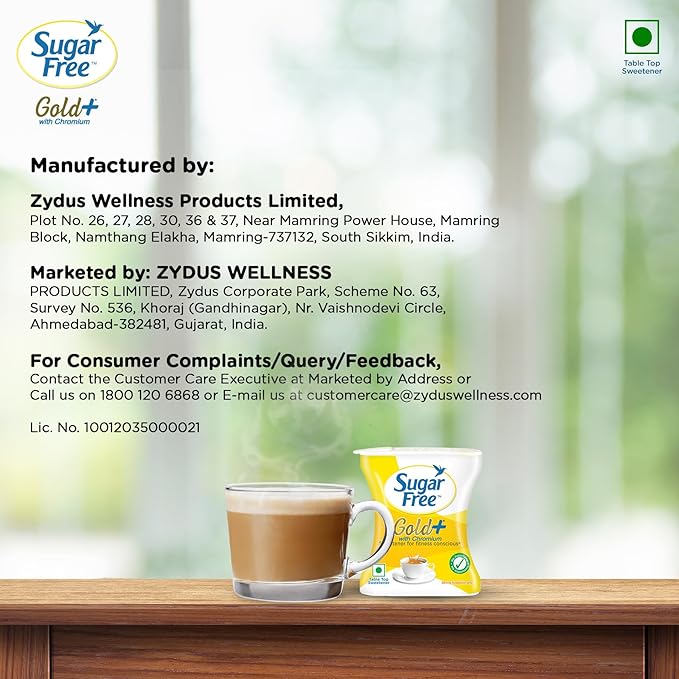 Sugar Free Gold, 500 Pellets| India s No.1 Sweetner| Sweet like Sugar with Low Calories| Scientifically Proven & Tested 30g