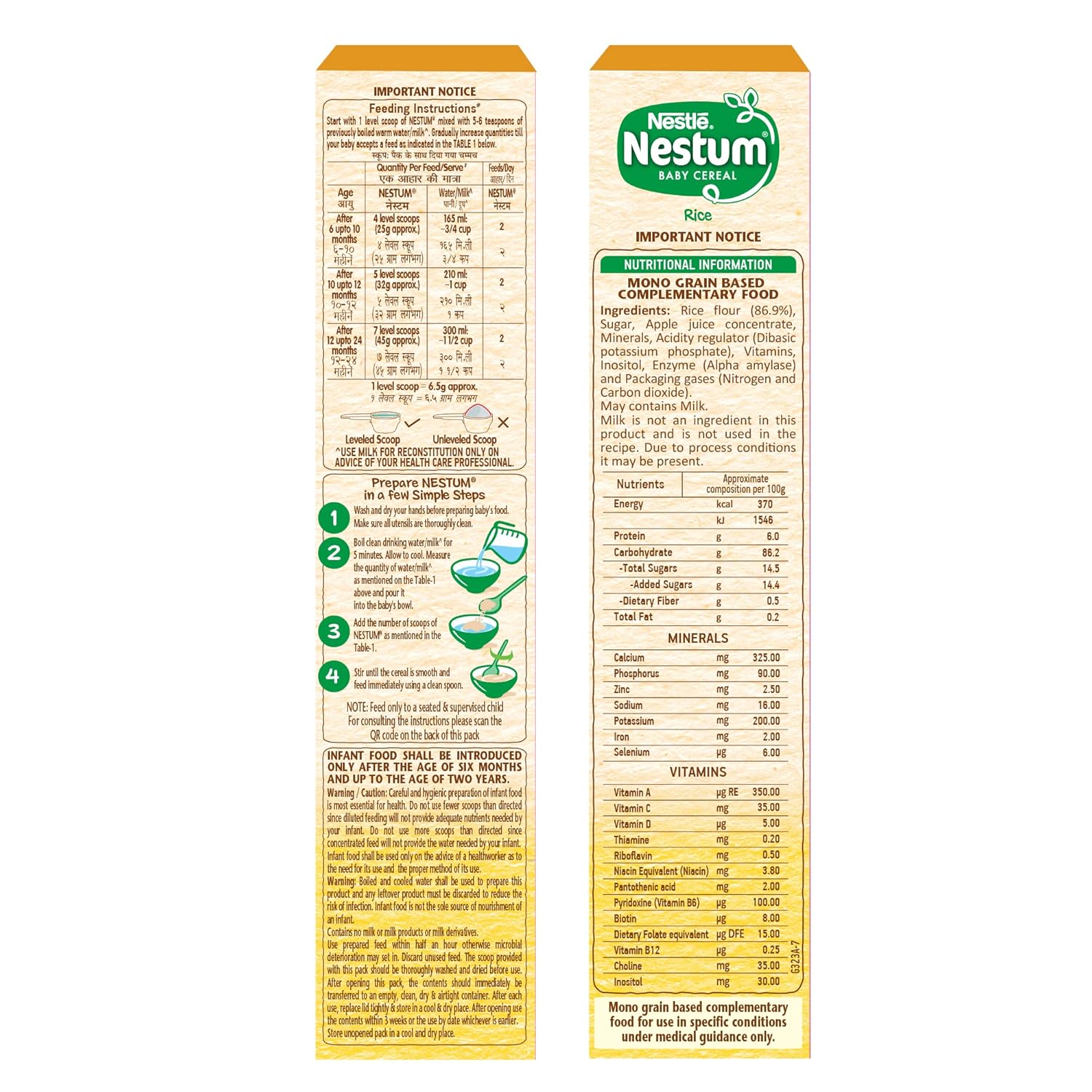 Nestum Baby Cereal – From 6 to 24 Months, Rice, 300g, Bag-in-Box Pack