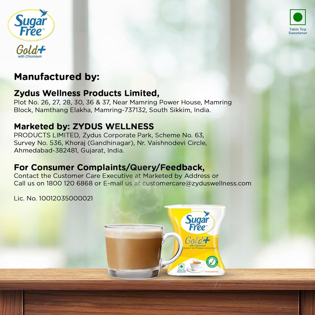 Sugar Free Gold, 500 Pellets| India s No.1 Sweetner| Sweet like Sugar with Low Calories| Scientifically Proven & Tested 50g