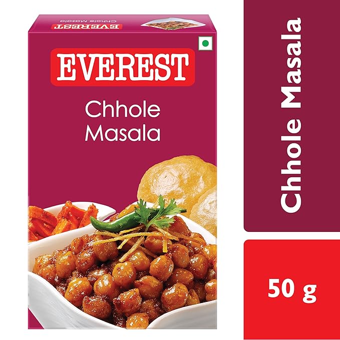 Everest Masala, Chhole, 50 Gram Carton - Anise,Bay,Fennel,Garlic,Ginger,Mustard,Sesame,Turmeric, Powder