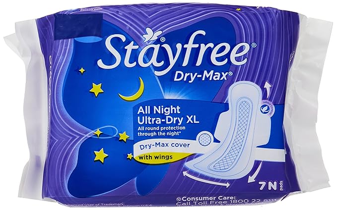 Stayfree Dry-Max All Night Ultra-Thin With Wings - XL (Pack Of 7 Pads)