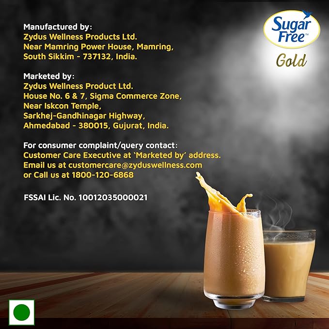 Sugar Free Gold, 100 Pellets| India’s No.1 Sweetner| Sweet like Sugar with Low Calories| Scientifically Proven & Tested