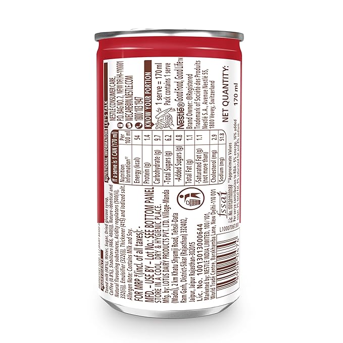 Nescafe Café Style Liquid Cold Coffee Can, Iced Frappe, 170Ml