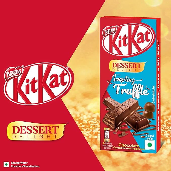 KIT KAT Nestle Kitkat Dessert Delight Tempting Truffle Wafer Coated With Milk Chocolate, 50 Grams