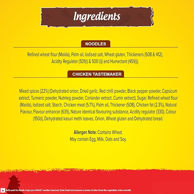 MAGGI 2-Minute Chicken Instant Noodles with Great Taste & Aroma, Protein in Every Serve, Ready to Cook, 284g Packet