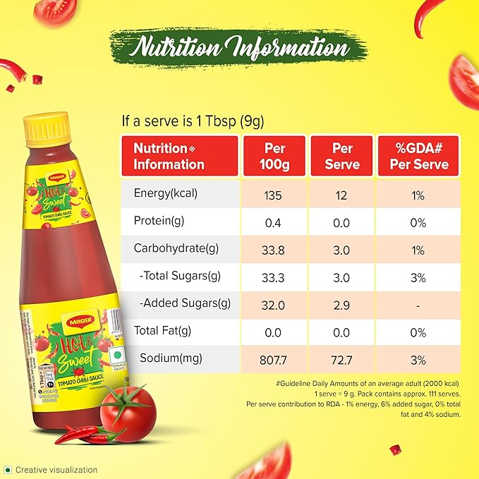 MAGGI Hot & Sweet Tomato Chilli Sauce, Perfect Blend of Tomatoes & Chillies, 1kg