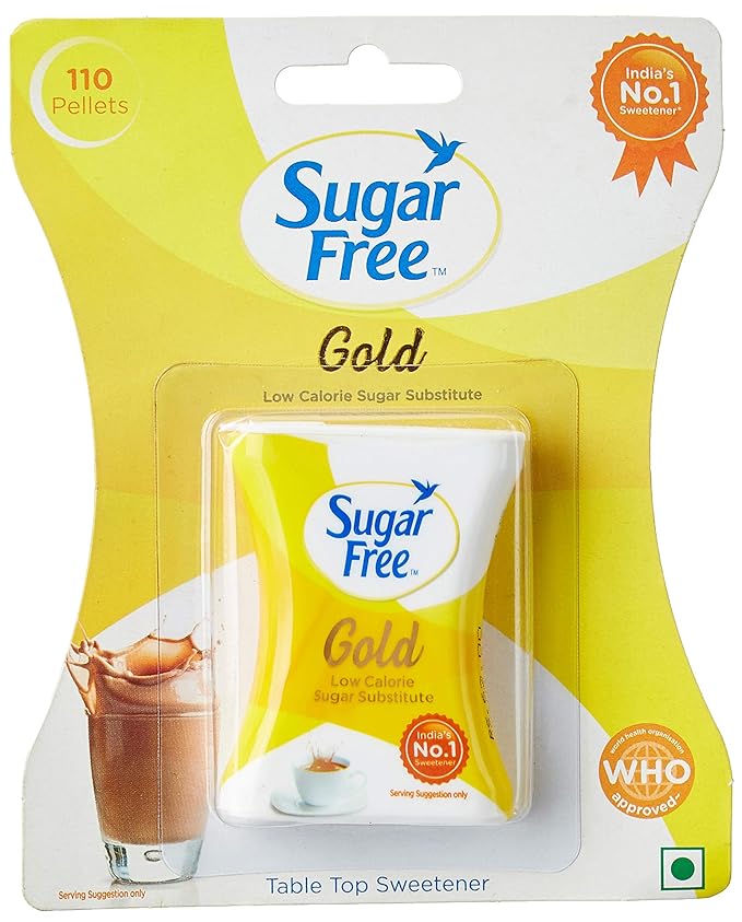 Sugar Free Gold, 100 Pellets| India’s No.1 Sweetner| Sweet like Sugar with Low Calories| Scientifically Proven & Tested
